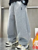 두꺼운 플리스 아동용 스웨트팬츠 가을 겨울 신상 남성용 따뜻한 캐주얼 바지 패셔너블한 올매치 롱 팬츠