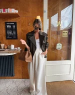 여성용 빈티지 크롭 트렌치 용수철 가을 재킷, 여성 스트리트웨어, 더블 브레스트 긴팔 탑, 여성 시크 코트 의상 - 이미지 6