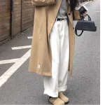 루즈핏 와이드 레그 청바지 여성용 드레이프 하이웨이스트 스트레이트 와이드 레그 바닥에 닿는 청바지 데님 팬츠 청바지 - 이미지 5