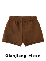 하이웨이스트 니트 반바지 여성용 루즈 와이드 레그 팬츠 가을 2025 신상 슬림핏 다용도 캐주얼 바지 여성용 - 이미지 5