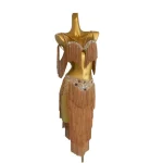 밸리 댄스 대회 여성용 하이 엔드 맞춤형 렌즈 다층 술 차 삼바 퍼포먼스 라인 석 드레스 - 이미지 2