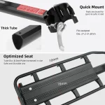 Deemount-자전거 수하물 캐리어화물 후면 랙, 선반 사이클링 가방 스탠드 홀더 트렁크 피트 20-29 ''Mtb & 4.0'' 팻 바이크 - 이미지 3