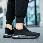 Oiaano 맨발 남성 스포츠 신발 메쉬 가볍고 통기성 좋은 레이스업 스니커즈 캐주얼 소프트 솔 레저 제로 드롭 아웃도어 작업 조깅용 - 이미지 6