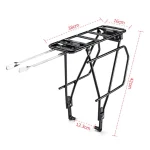 자전거 패니어 랙 견고한 알루미늄 합금 블랙 후면 화물 캐리어 산악 자전거 통근 및 여행용 다용도 홀더 - 이미지 6