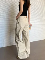 미국 레트로 멀티 포켓 작업 바지 남녀 여름 얇은 패션 스트레이트 레그 마이크로 플레어 슬림 워시드 캐주얼 바지