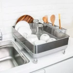 스토피아 프리미엄 프레임 A형 식기건조대 주방 접시 건조대, 배수 대형 접시 건조대, 싱크대용 주방용품 홀더가 있는 접시 건조대 - 이미지 2