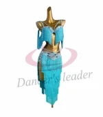 여성용 밸리 댄스 코스튬 라인석 대형 렌즈 서스펜더 탱고 삼바 공연 원피스, 하이 엔드 커스텀 레드 태슬 - 이미지 6