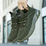 Oiaano 맨발 남성 스포츠 신발 메쉬 가볍고 통기성 좋은 레이스업 스니커즈 캐주얼 소프트 솔 레저 제로 드롭 아웃도어 작업 조깅용 - 이미지 2