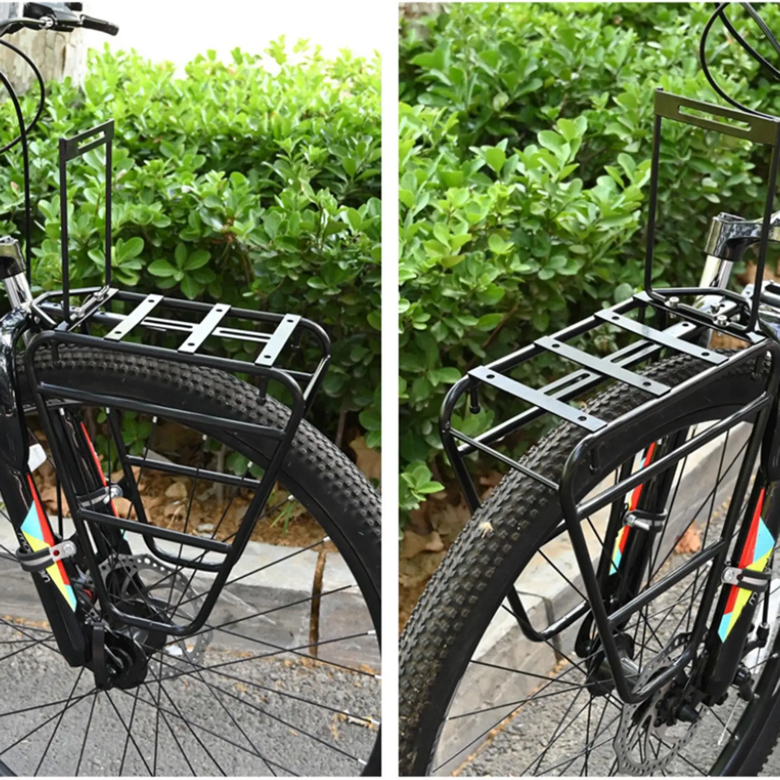 Bike Front Carrier Rack, Trunk Holder Front Fork Mounting, Bicycle Front Rack, Bag Luggage Shelf, for Long Distance Cycling